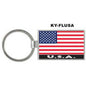 KeyChains Usa Flag Metal Foil Rectangle