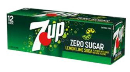 7UP Lemon Lime Zero Sugar 12 Oz Cans (12pkx2)