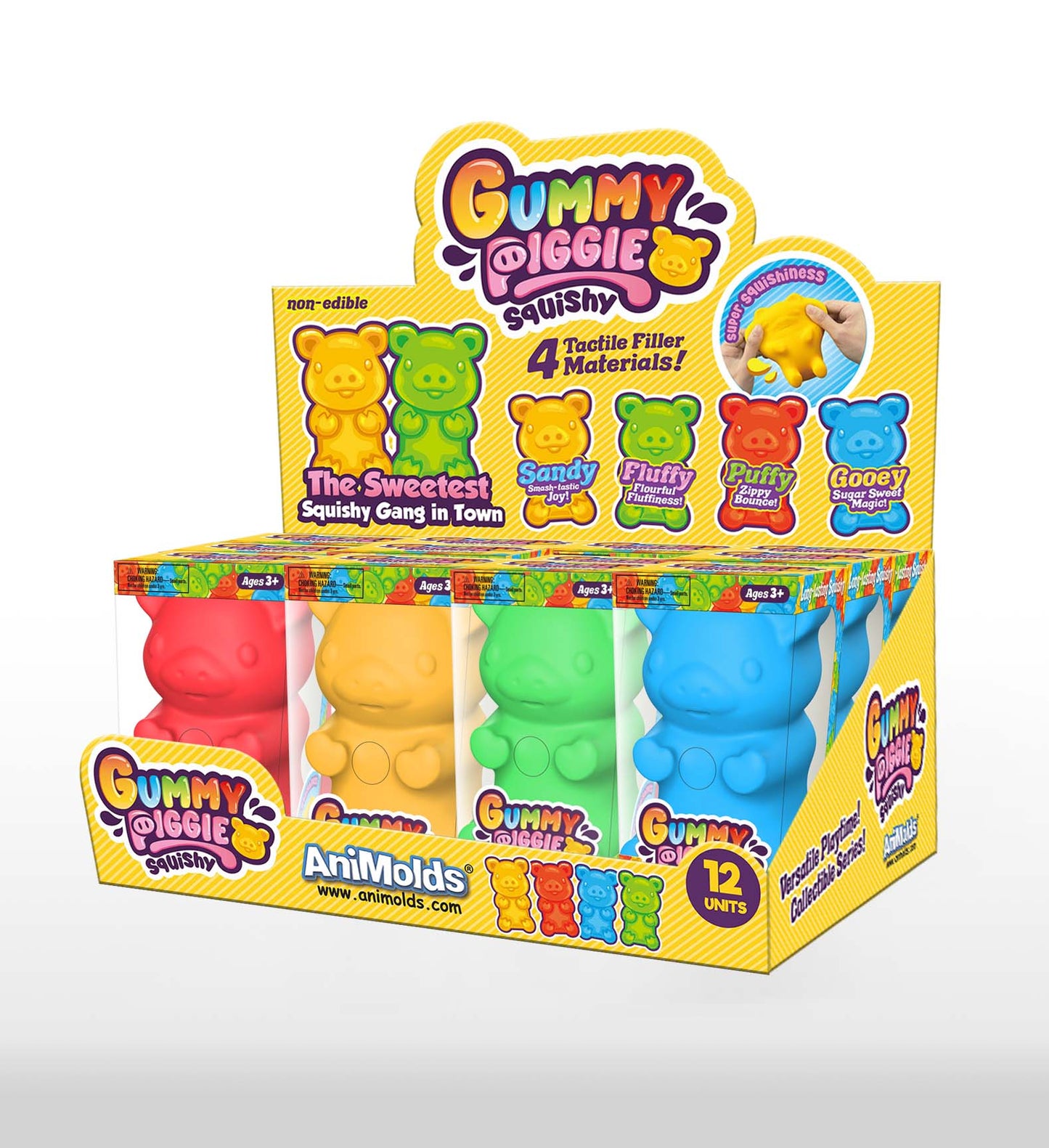 Animolds Squeeze Me Piggie Gummy  Squishy 4.5"