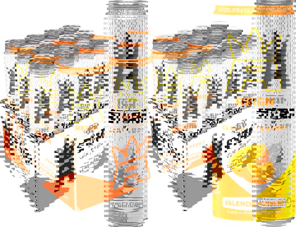 Reign Storm, Valencia Orange, 12 oz. Cans Pack of 12