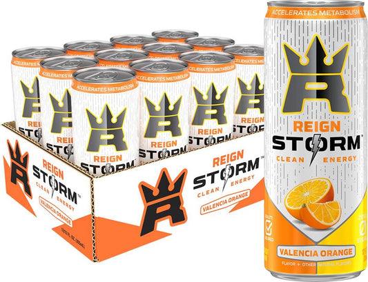 Reign Storm, Valencia Orange, 12 oz. Cans Pack of 12