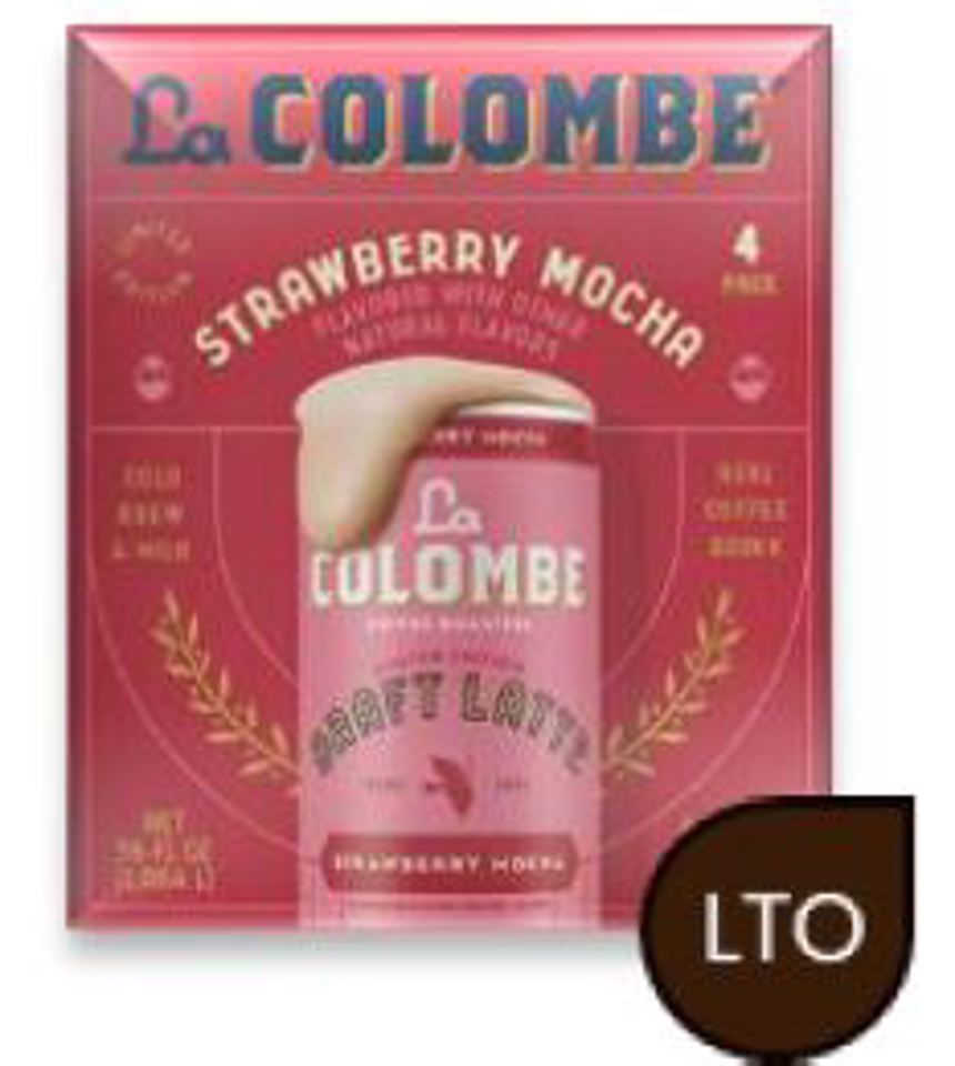 La Colombe Strawberry Mocha Draft Latte 9 Oz Cans (Pack Of 4)