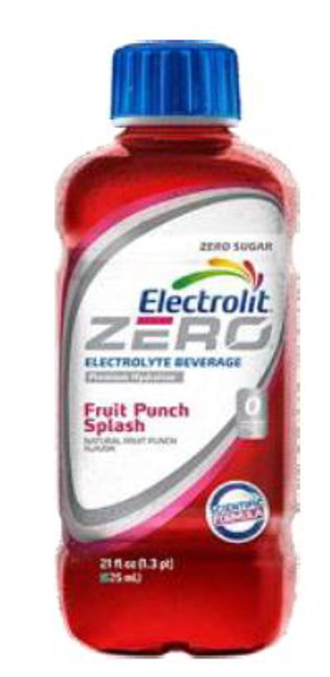 Electrolit Zero Fruit Punch Splash 21 Oz Bottles (Pack Of 12)