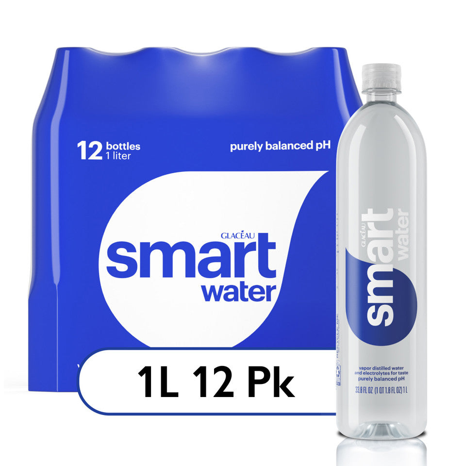 Glaceau Smartwater Aluminum Bottle 1Lt Pack of 12