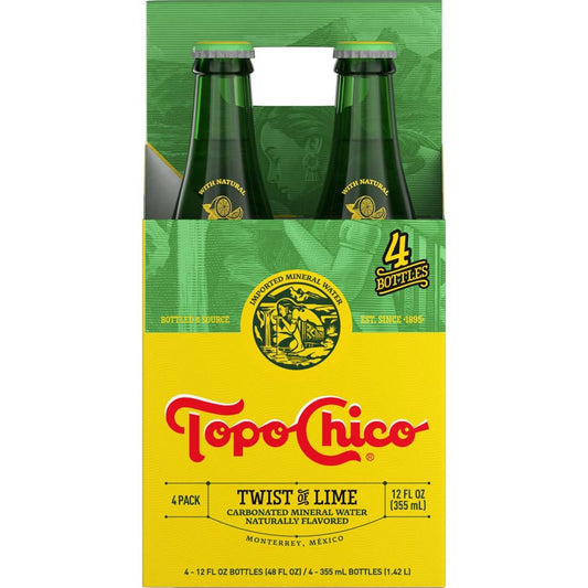Topo Chico Twist of Lime Bottle 12oz Pack of 04