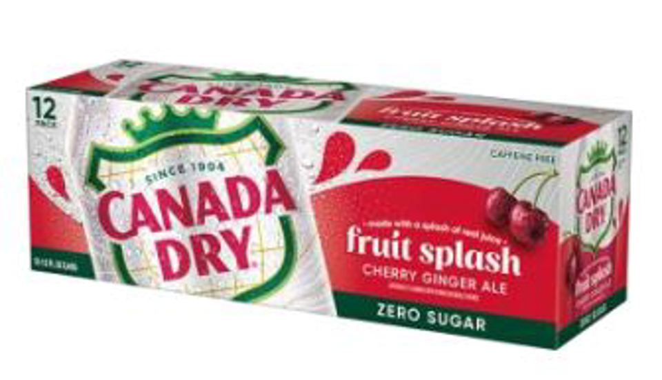 Canada Dry Fruit Splash Cherry Ginger Ale Zero Sugar 12 Oz Cans (12pkx2)