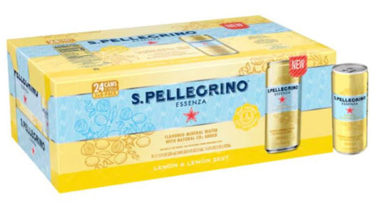 S.Pellegrino Essenza Lemon Zest 330 ml (11.15 oz.) Can-Case of 24