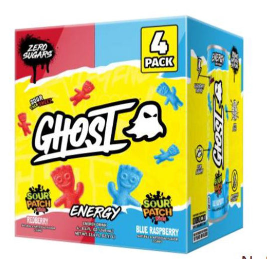 Ghost Sour Patch Kids 16 Oz Energy Cans (Pack Of 4)