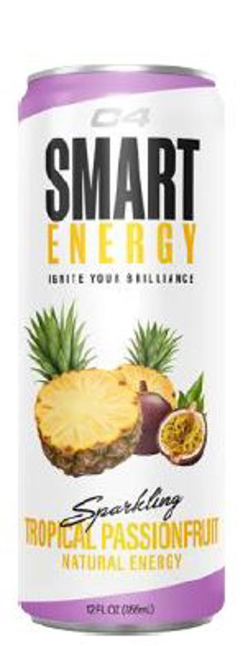 C4 Smart Energy Tropical Passion fruit 12 Oz Cans (Pack Of 12)