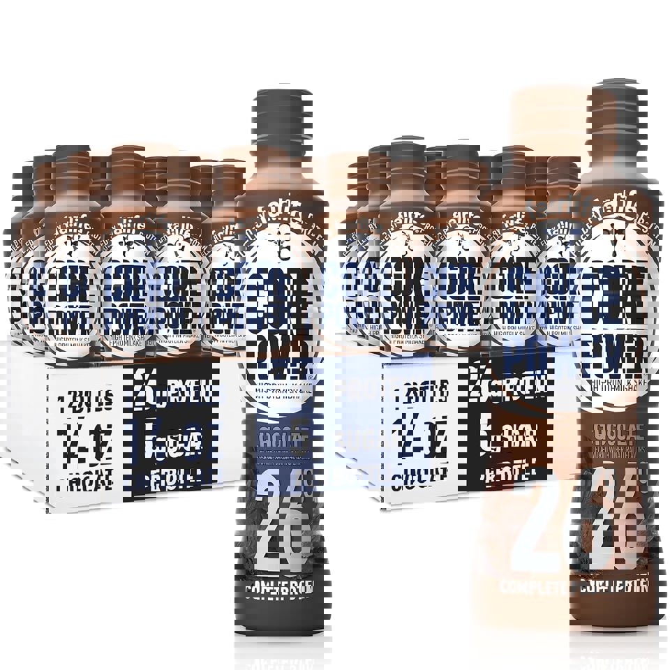 Core Power Chocolate 26g Protein Shake, 14 oz. Bottles, Pack of 12