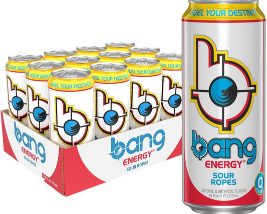 Bang Energy Sour Ropes, 16 oz. Cans, Pack of 12