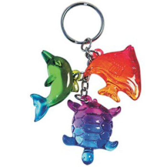 KeyChains Clear Shiny Trio Chain