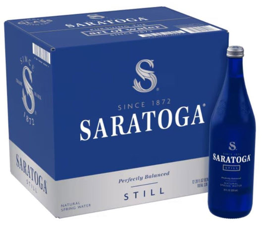 Saratoga Natural Spring Water 28 Fl Oz Glass Bottle (Pack of 12)