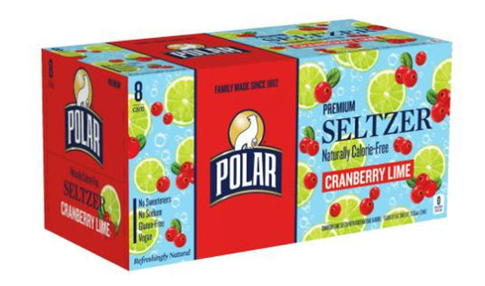 Polar Cranberry Lime 12 Oz Sparkling Seltzer Cans 8pkx3 (Pack Of 24)