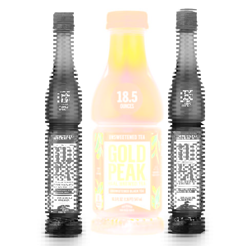 Gold Peak Unsweetened Tea 18.5 oz. Bottles, Pack of 12