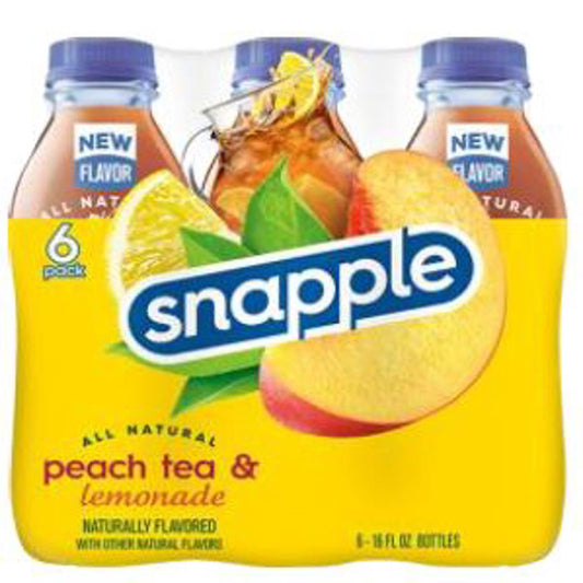 Snapple Peach Tea & Lemonade 16 Oz Bottles (6pkx4) (Pack Of 24)