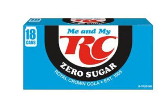 RC Cola Zero Sugar 12 Oz Cans Pack Of 18
