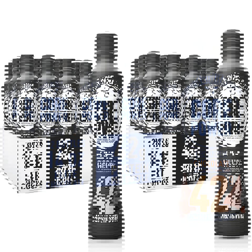 Core Power Elite Chocolate 42g Protein Shake, 14 oz. Bottles, Pack of 12