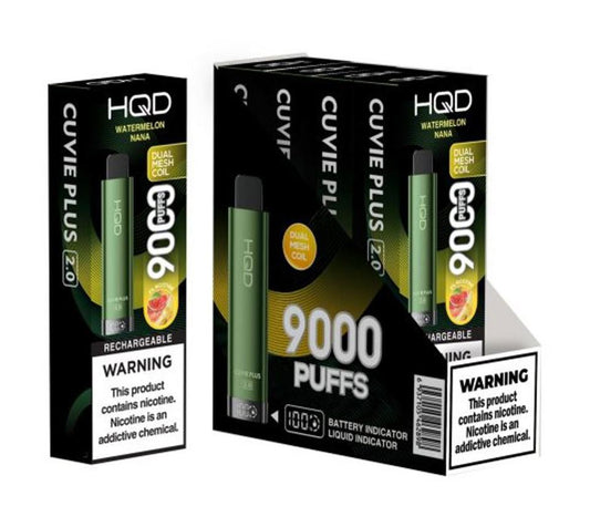 HQD Watermelon Nana Curvie Plus 2.0 9000 Puff Vape Disposable 5%