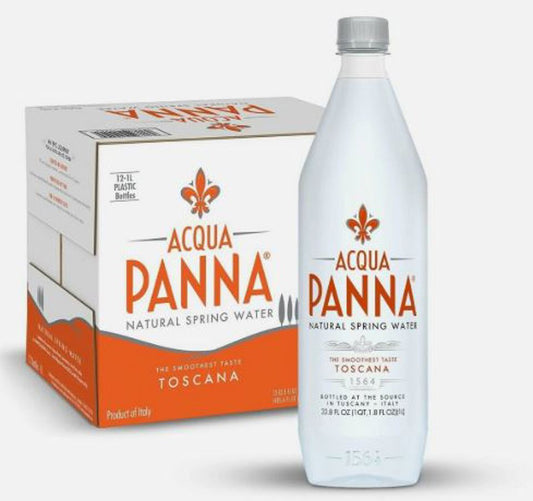 Acqua Panna 1 Liter (33.8 oz.) Plastic Bottles Natural - Case of 12