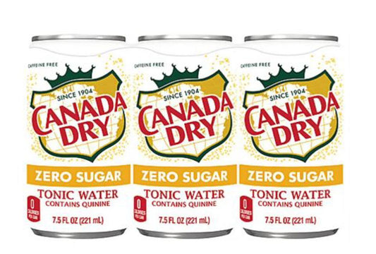Canada Dry Tonic Water Zero Sugar 7.5oz Mini Cans Bellyband 4x6pk (Pack Of 24)