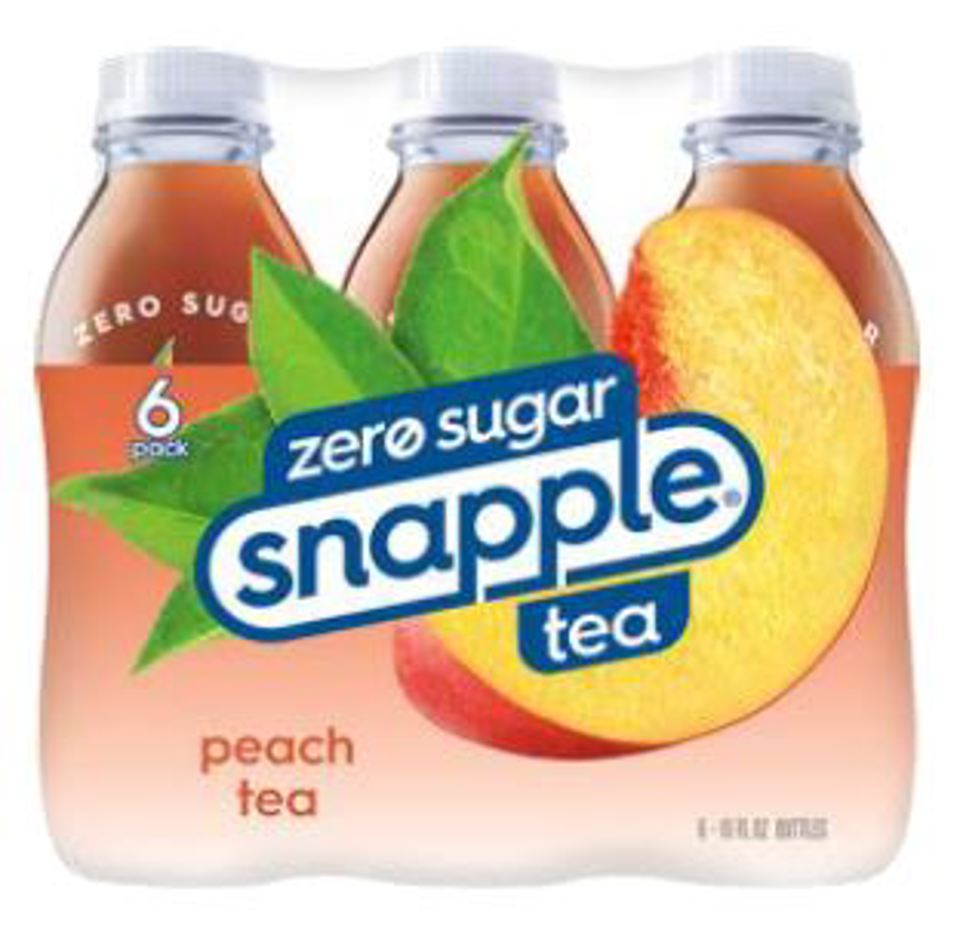 Snapple Zero Sugar Peach Tea 16 Oz Bottles (6pkx4) (Pack Of 24)