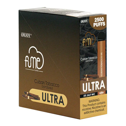 Fume Ultra Cuban Tobacco 2500 Puffs Disp Vape  5%