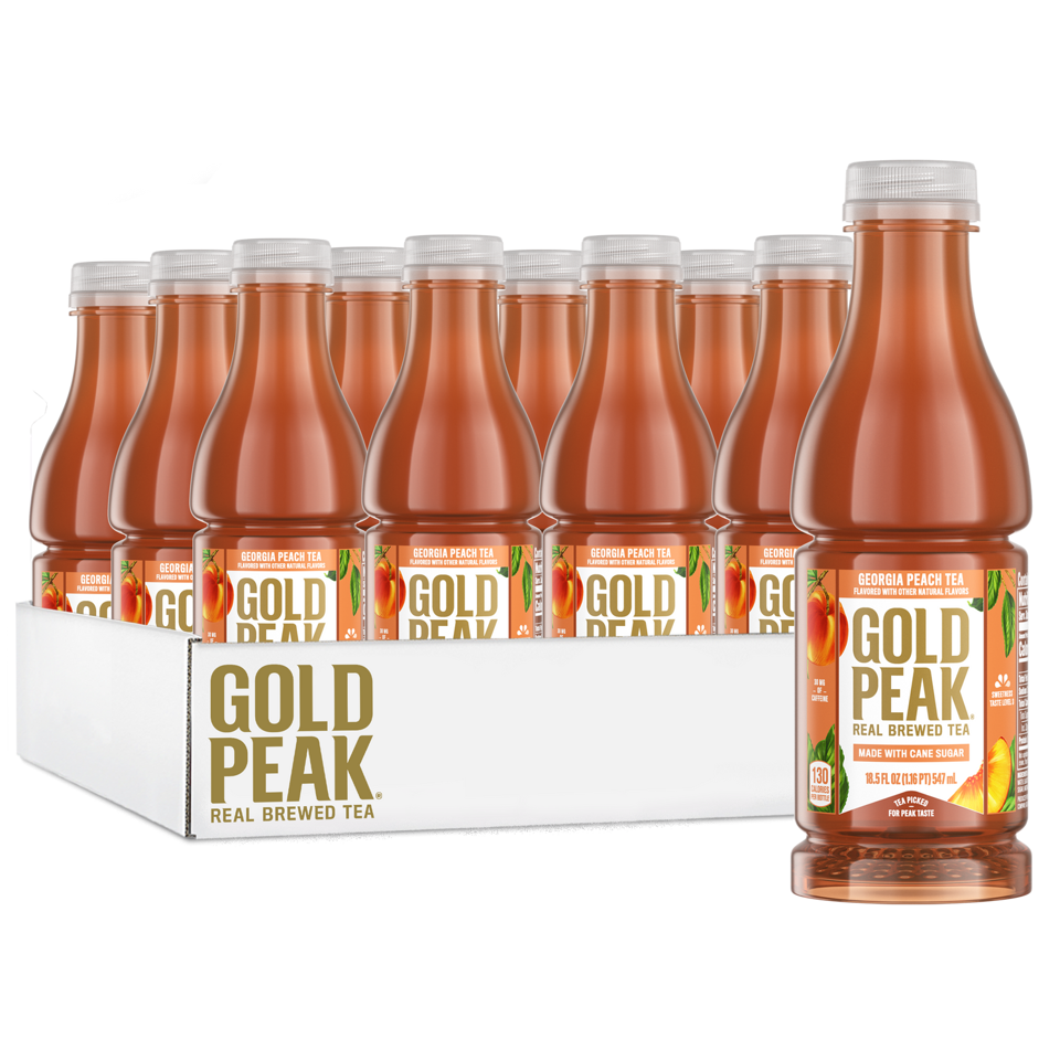 Gold Peak Georgia Peach Tea 18.5 oz. Bottles, Pack of 12
