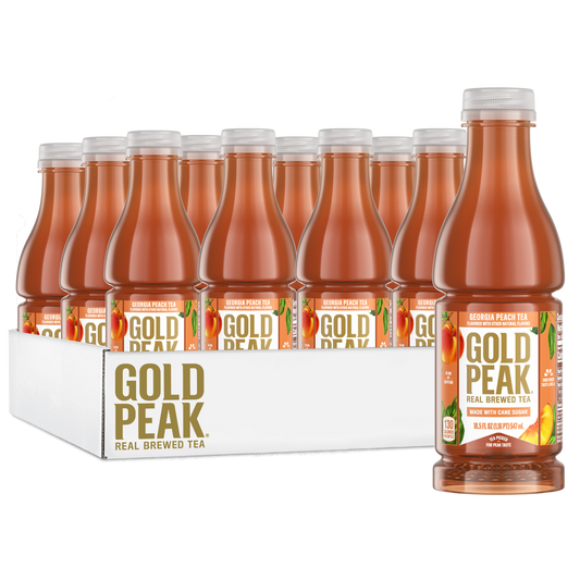 Gold Peak Georgia Peach Tea 18.5 oz. Bottles, Pack of 12