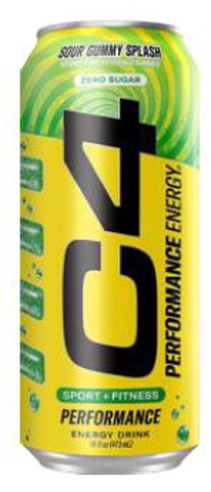 C4 Sour Gummy Splash 16 Oz Performance Energy Cans (Pack Of 12)