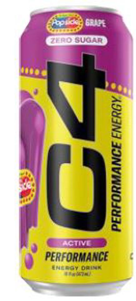 C4 Popsicle Grape 16 Oz Performance Energy Cans (Pack Of 12)