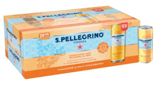 S.Pellegrino Essenza Tangerine & Wild Strawberry 330 ml (11.15 oz.)Can-Case of 24