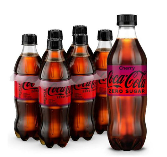Coca Cola Cherry Zero Sugar Bottle 16.9oz Pack of 6