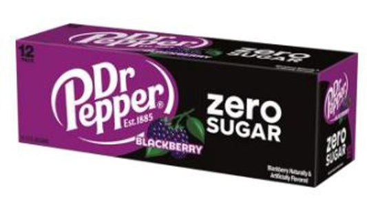 Dr Pepper Blackberry Zero Sugar 12 Oz Cans (12pkx2)
