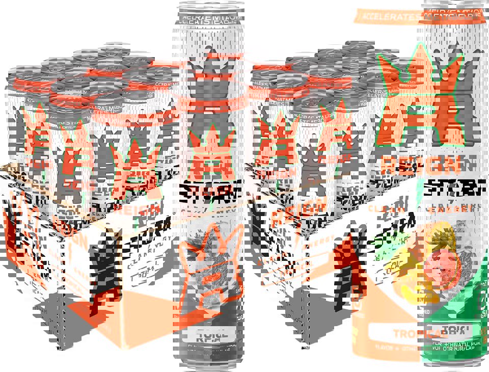 Reign Storm,Tropical, 12 oz. Cans Pack of 12