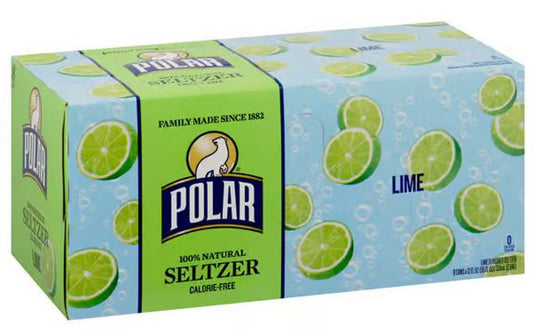 Polar Lime 12 Oz Sparkling Seltzer Cans 8pkx3 (Pack Of 24)