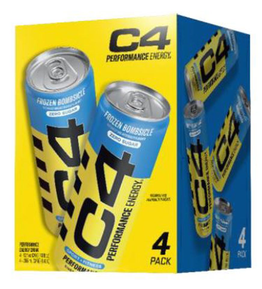 C4 Frozen Bombsicle 12 Oz Performance Energy Cans (Pack Of 4)