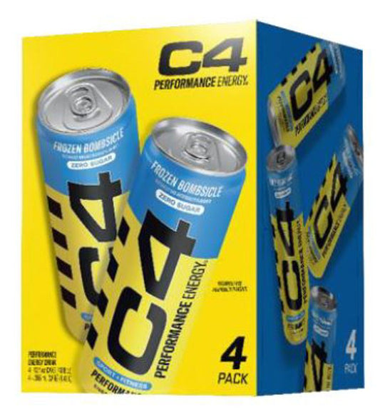 C4 Frozen Bombsicle 12 Oz Performance Energy Cans (Pack Of 4)