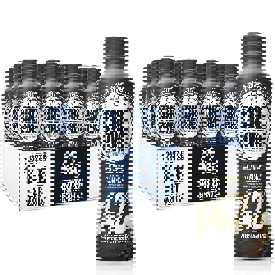 Core Power Elite Vanilla 42g Protein Shake , 14 oz. Bottles, Pack of 12