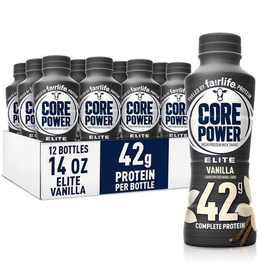 Core Power Elite Vanilla 42g Protein Shake , 14 oz. Bottles, Pack of 12