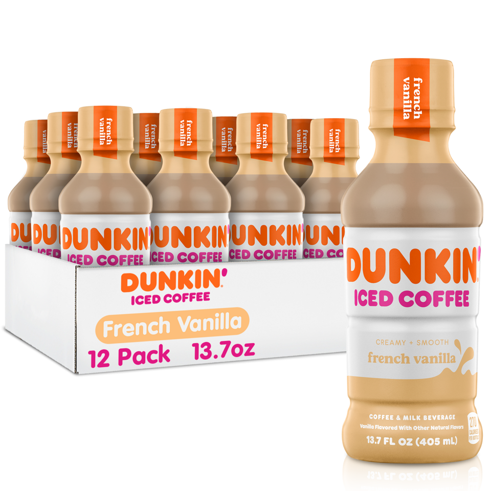 Dunkin' Iced Coffee Vanilla Bottle 13,7  oz Pack of 12