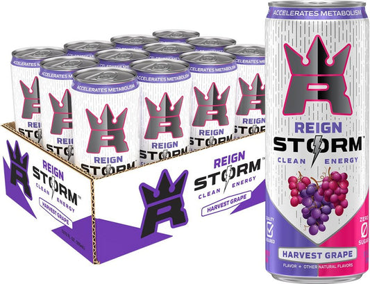 Reign Storm, Harvest Grape, 12 oz. Cans Pack of 12