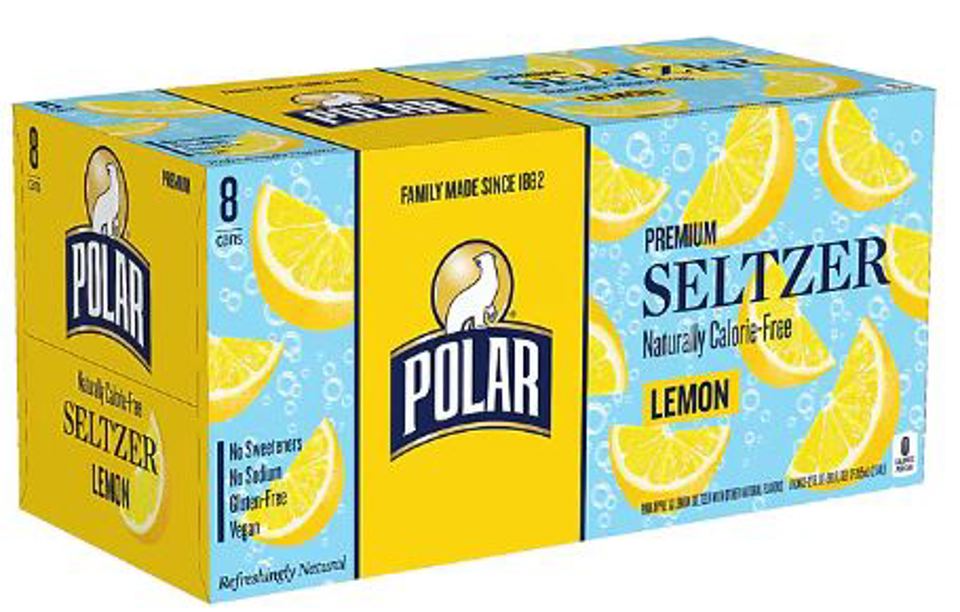 Polar Lemon 12 Oz Sparkling Seltzer Cans 8pkx3 (Pack Of 24)