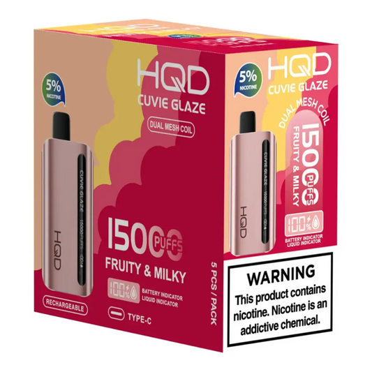 HQD  Fruity & Milk Cuvie Glaze 15.000 Puff  Vape Disposable 5%