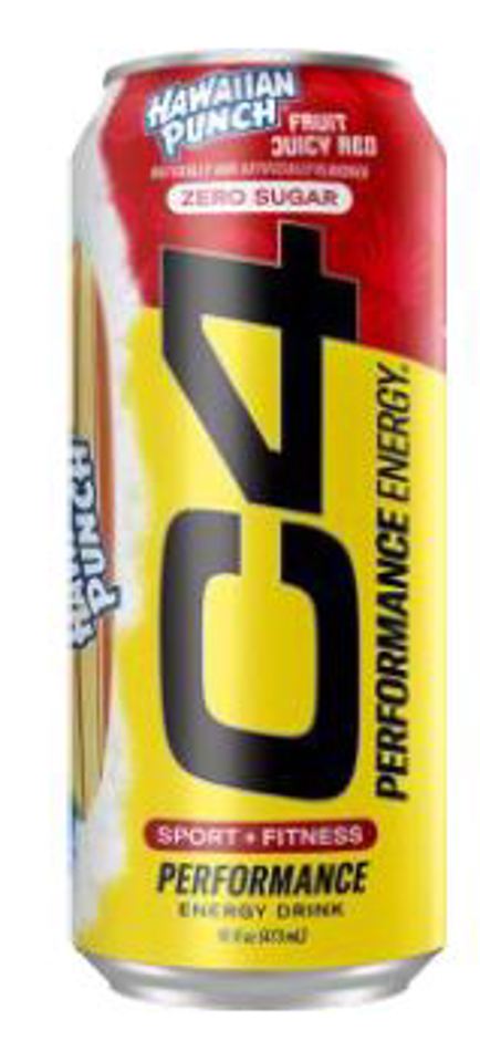 C4 Hawaiian Punch Fruit Juicy Red 16 Oz Performance Energy Cans (Pack Of 12)