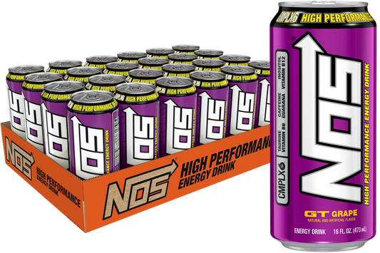 NOS GT Grape Energy Drink, 16 oz. Cans, Pack of 24