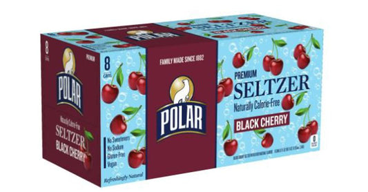 Polar Black Cherry 12 Oz Sparkling Seltzer Cans 8pkx3 (Pack Of 24)
