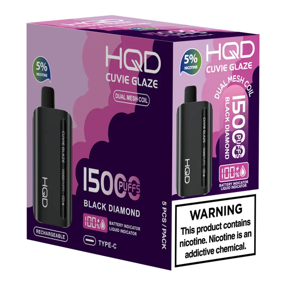 HQD  Black Diamond Cuvie Glaze 15.000 Puff  Vape Disposable 5%