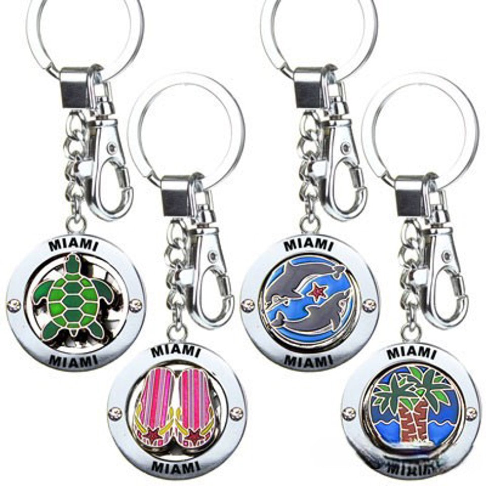Key Chains Miami Metal Rotating Metal