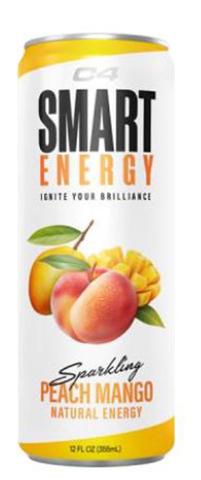 C4 Smart Energy Peach Mango 12 Oz Cans (Pack Of 12)